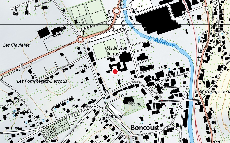 Carte indiquant l’emplacement de École primaire de Boncourt (École)
