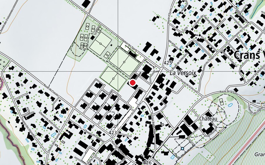 Mappa con la posizione di École primaire de Crans (Scuola)