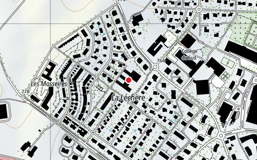 Carte indiquant l’emplacement de Ecole primaire de la Léchère (École)