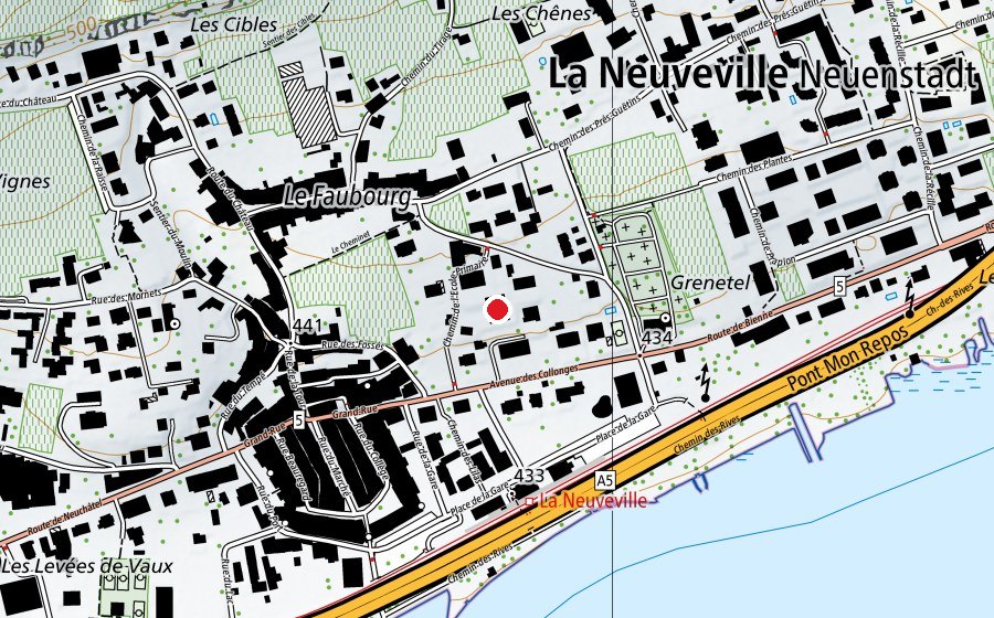Carte indiquant l’emplacement de École primaire de la Neuveville (École)