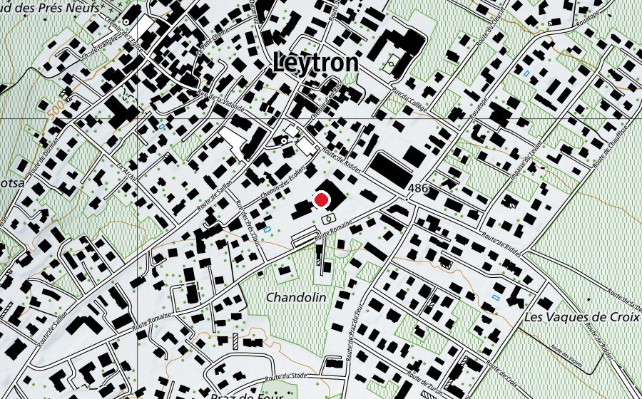 Map showing the location of Ecole primaire de Leytron (School)