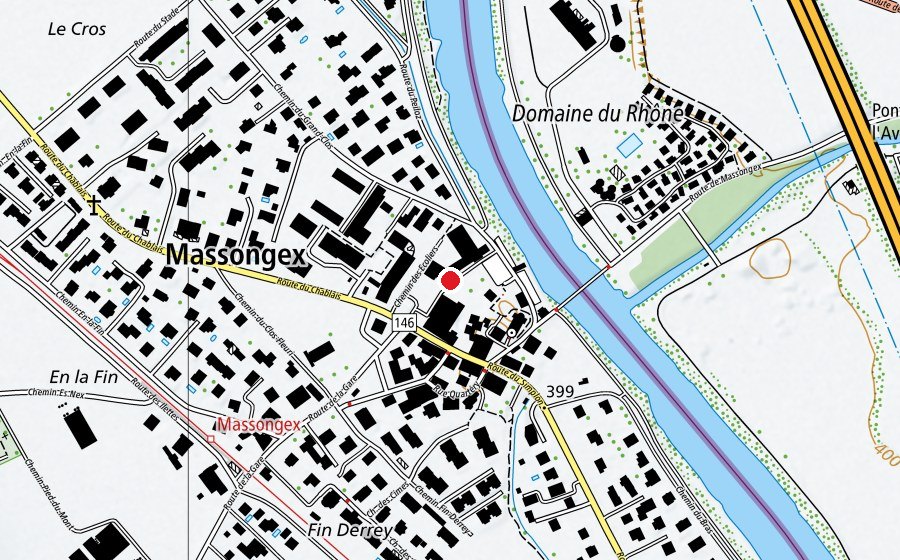 Carte indiquant l’emplacement de Ecole primaire de Massongex (École)