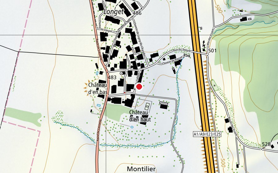 Map showing the location of École primaire de Mex (School)