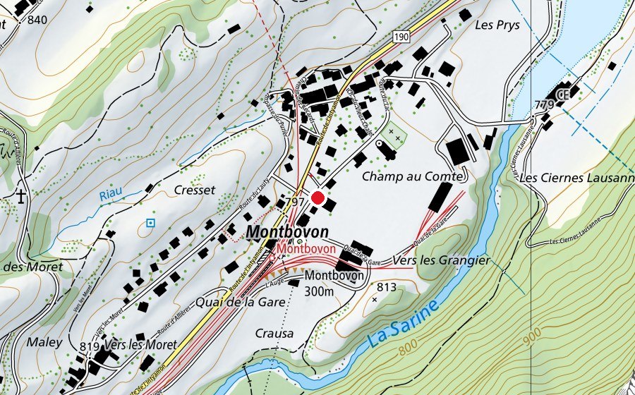 Mappa con la posizione di École primaire de Montbovon (Scuola)