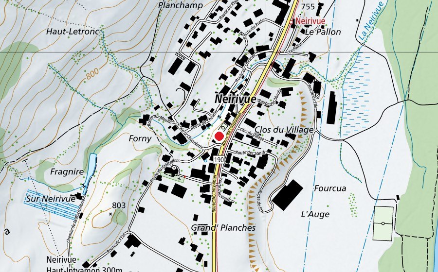 Map showing the location of École Primaire de Neirivue (School)