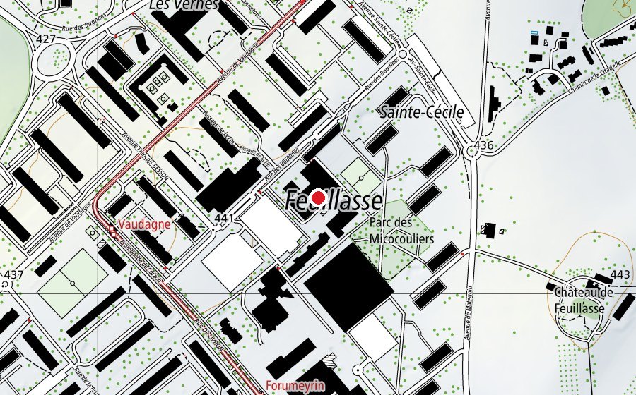 Mappa con la posizione di École Primaire des Boudines (Scuola)