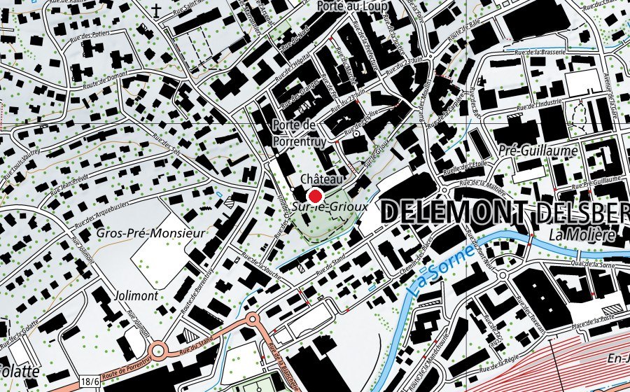 Map showing the location of École primaire du Château (School)