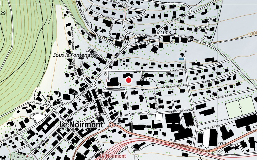 Map showing the location of École primaire du Noirmont (School)