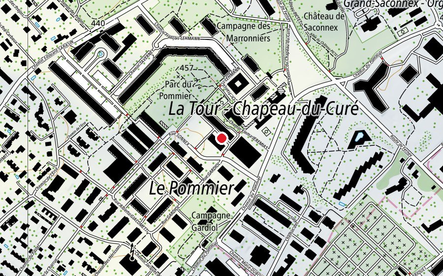 Mappa con la posizione di École primaire du Pommier (Scuola)