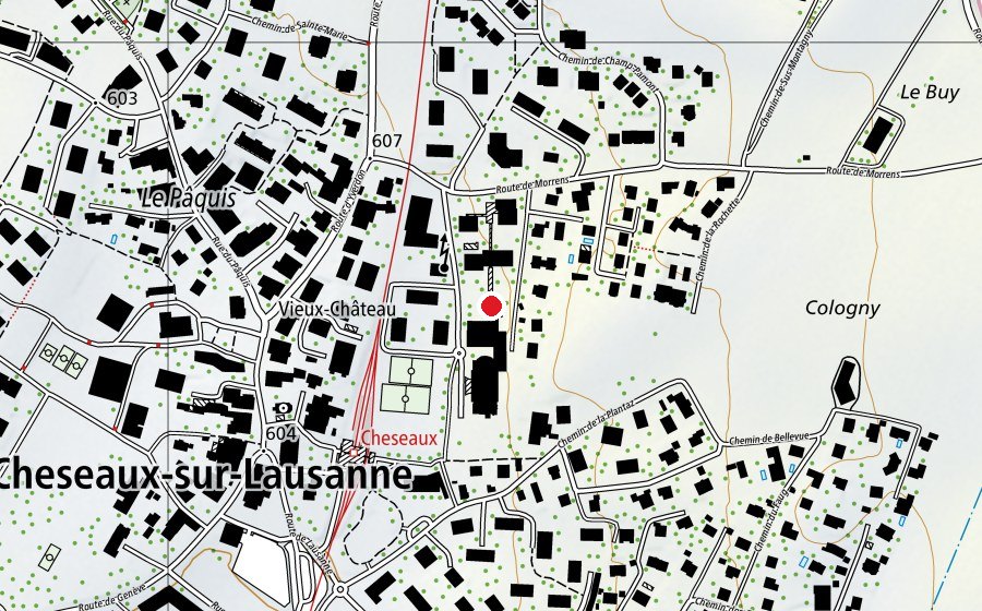 Karte mit dem Standort von École Primaire et Secondaire de Derrière-la-Ville (Schule)