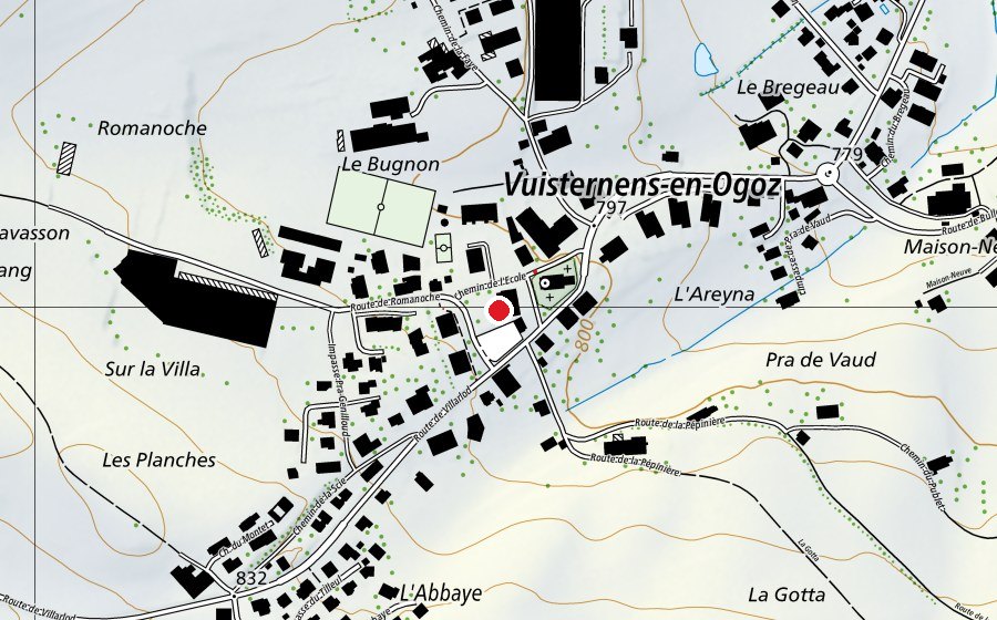 Map showing the location of École primaire (School)