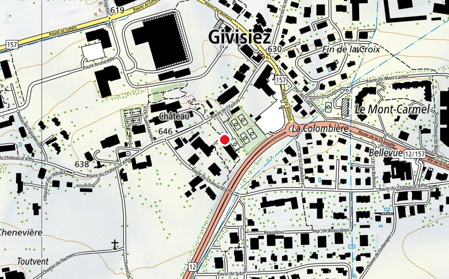 Map showing the location of Ecole Primaire (School)