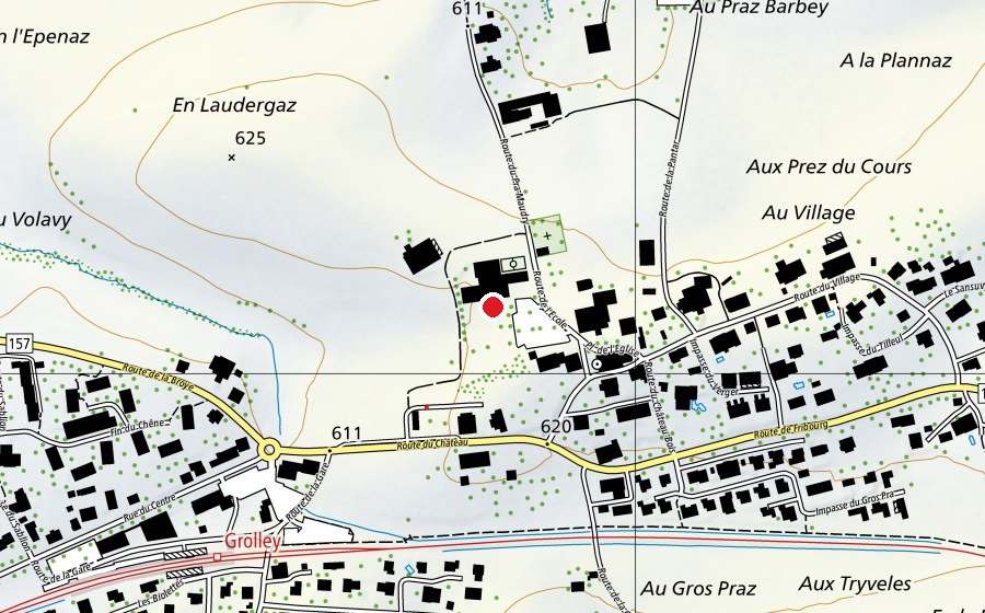 Map showing the location of École primaire (School)