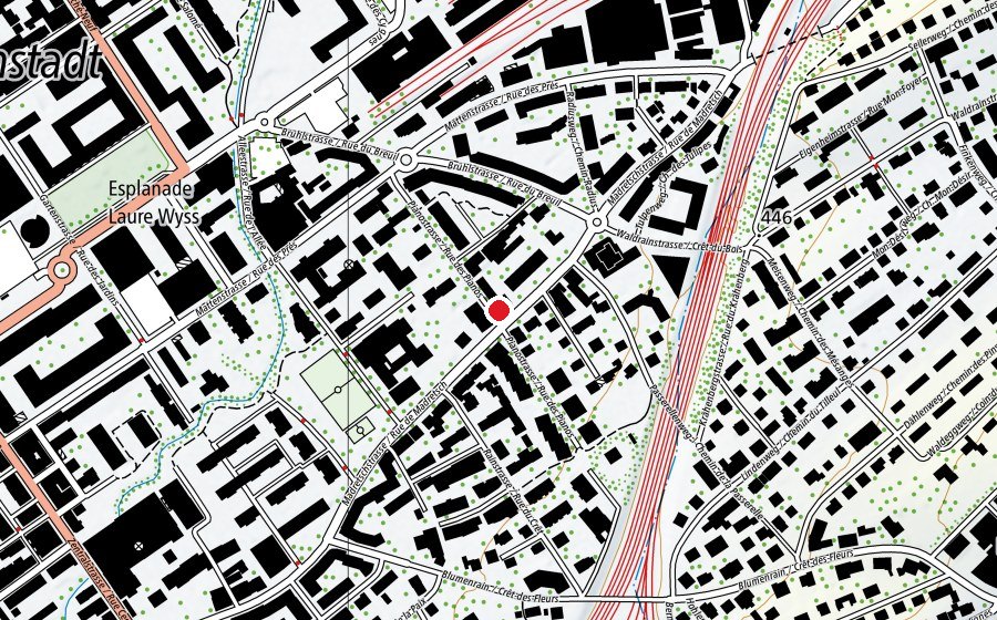 Carte indiquant l’emplacement de École primaire Madretsch - Primarschule Madretsch (École)