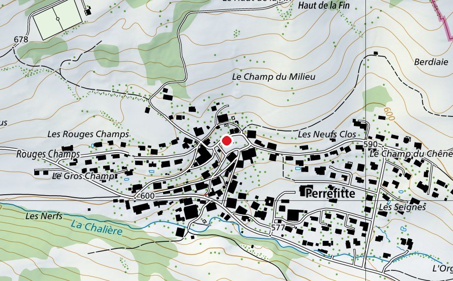 Map showing the location of École primaire (School)