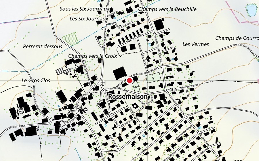 Map showing the location of École primaire (School)