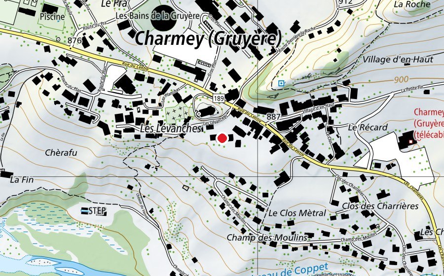 Map showing the location of Ecole primaire (School)