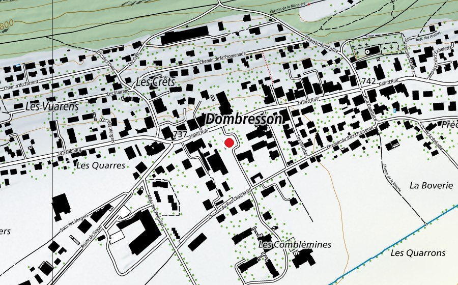Map showing the location of École primaire (School)
