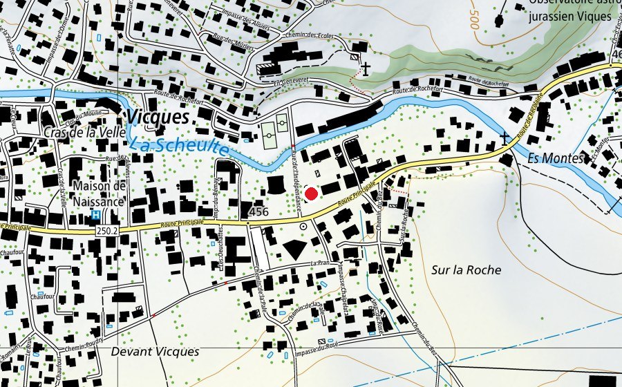 Map showing the location of École primaire (School)