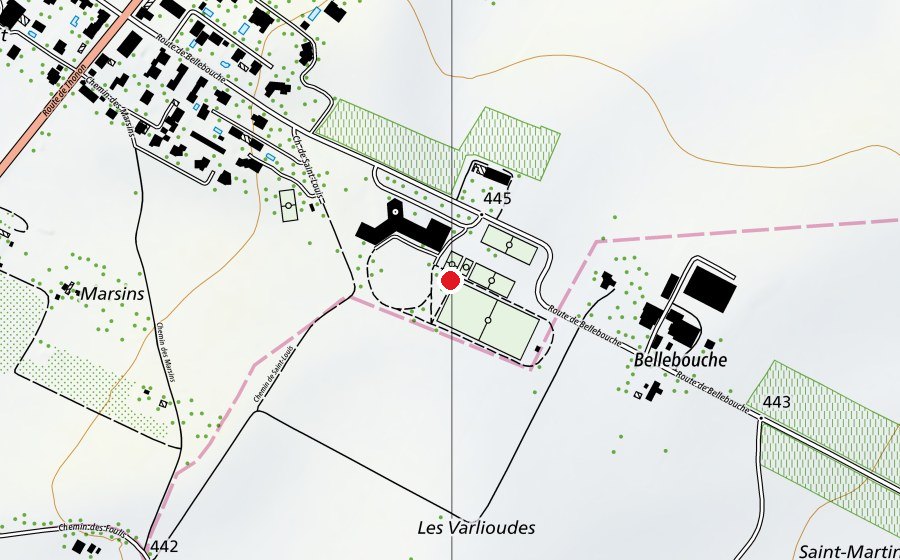 Map showing the location of École privée de Saint-Louis (School)