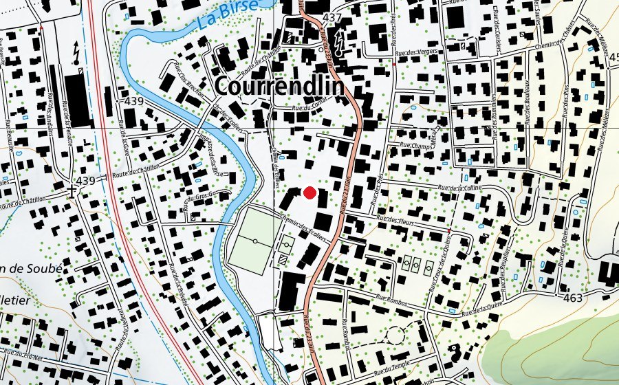 Carte indiquant l’emplacement de École secondaire (École)