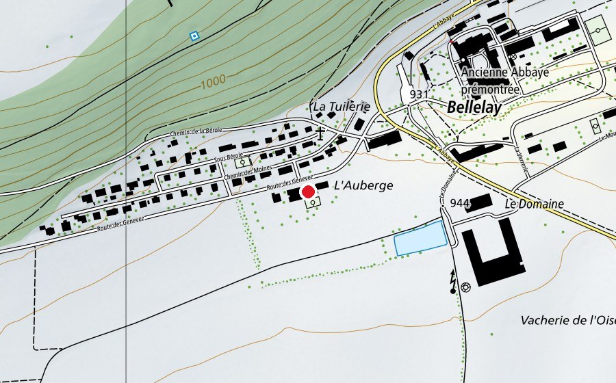 Mappa con la posizione di école secondaire de La Courtine (Scuola)