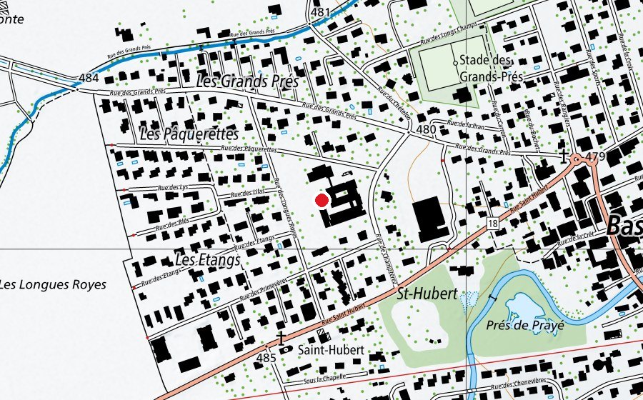 Karte mit dem Standort von École secondaire de la Haute-Sorne (Schule)
