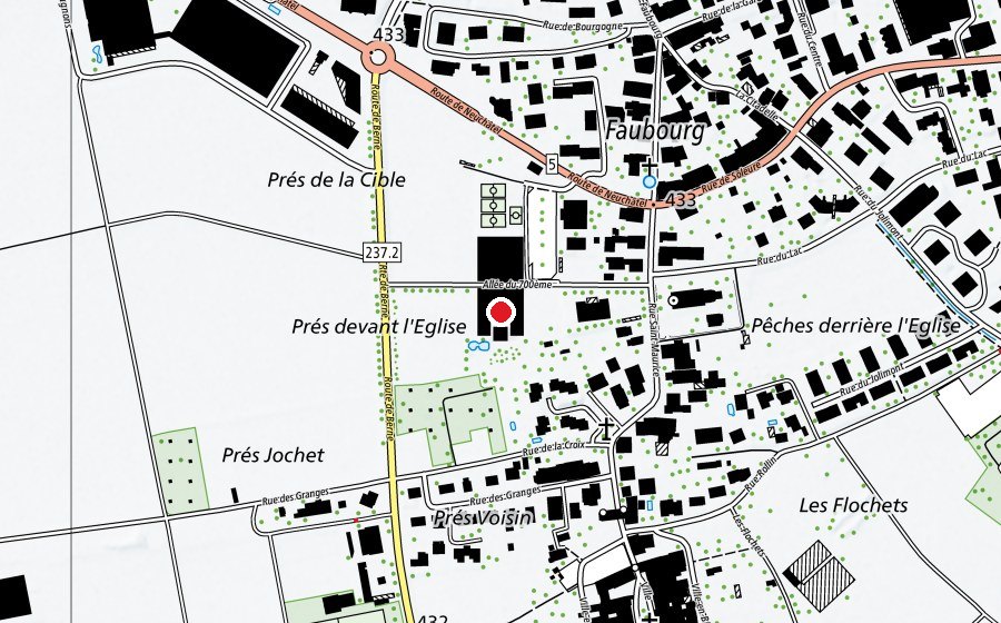 Mappa con la posizione di École secondaire des deux Thièlles (Scuola)