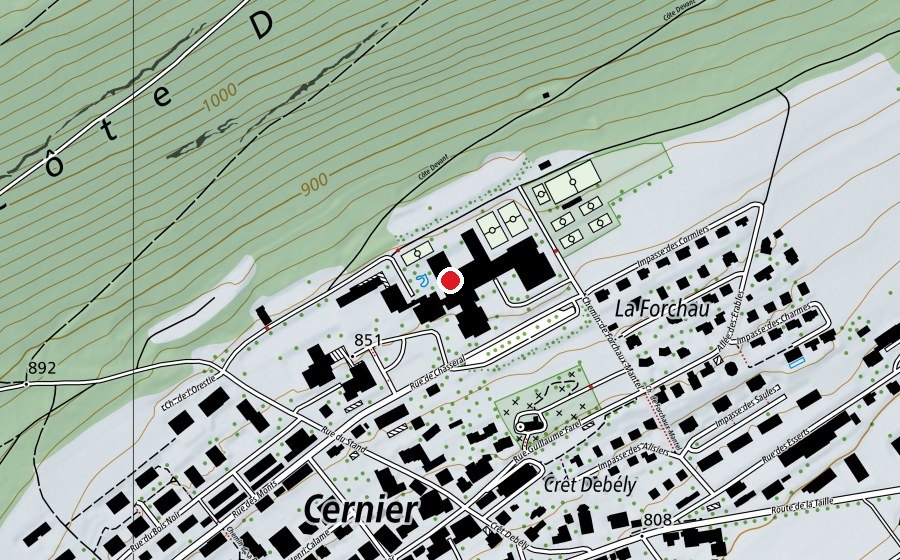 Map showing the location of École secondaire La Fontenelle (School)