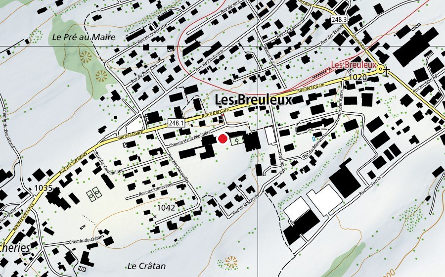 Map showing the location of École secondaire (School)