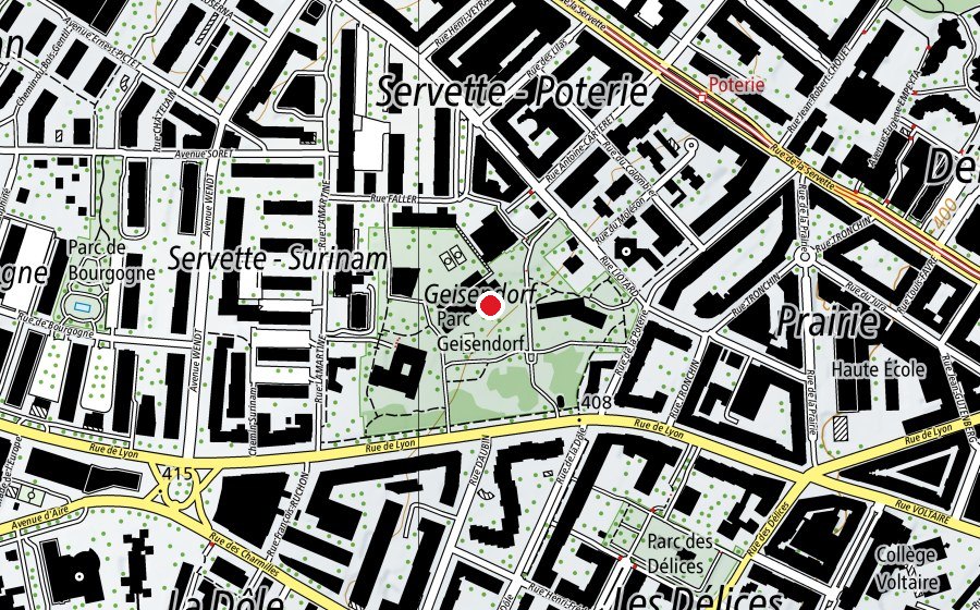 Karte mit dem Standort von Ecoles de Geisendorf (Schule)