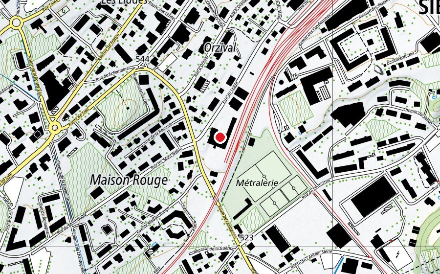 Mappa con la posizione di EDHEA - École de design et haute école d'art HES-SO Valais-Wallis (Scuola)