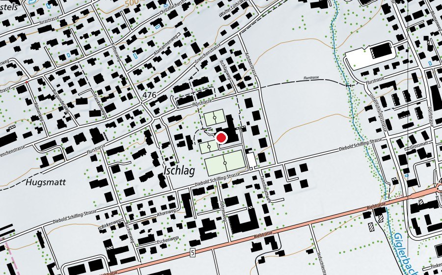 Map showing the location of Einschlag (School)