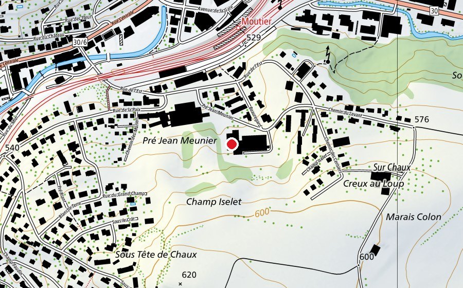 Carte indiquant l’emplacement de EMSp - École de Maturité Spécialisée (École)