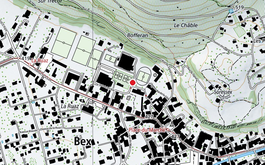 Map showing the location of EPS Bex (School)