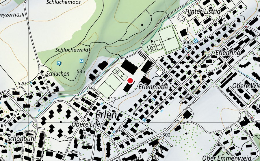 Mappa con la posizione di Erlen (Scuola)