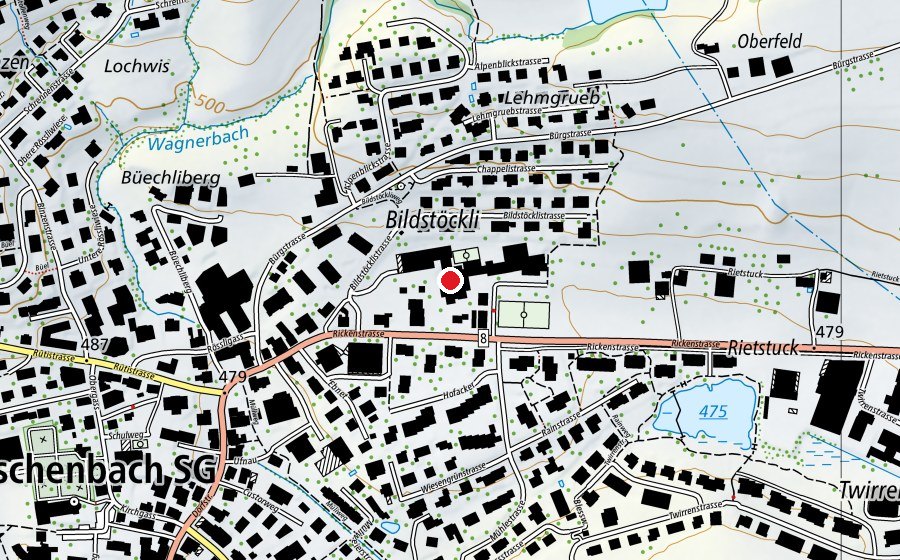 Mappa con la posizione di ESGO Schule Oberstufe (Scuola)