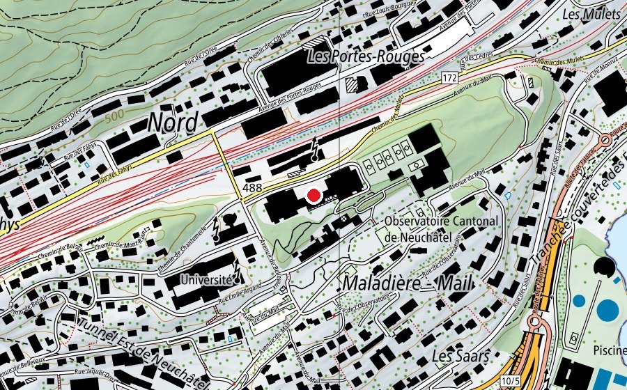 Map showing the location of ESRN Collège du mail (School)