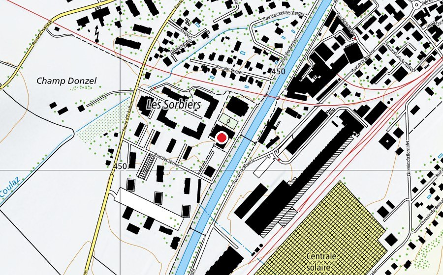 Map showing the location of Établissement primaire Payerne-Granges (School)