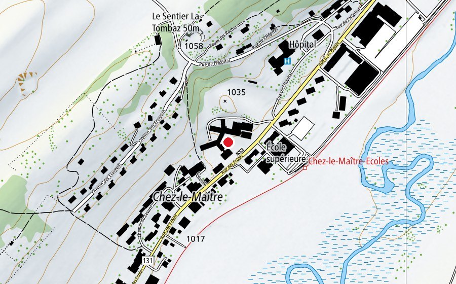 Carte indiquant l’emplacement de Etablissement secondaire de la Vallée de Joux (École)