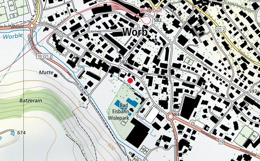 Map showing the location of EWTO WingTsun Schule Worb (School)