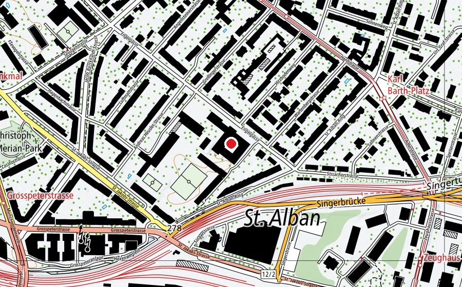 Map showing the location of Fachmaturitätsschule Basel-Stadt (School)