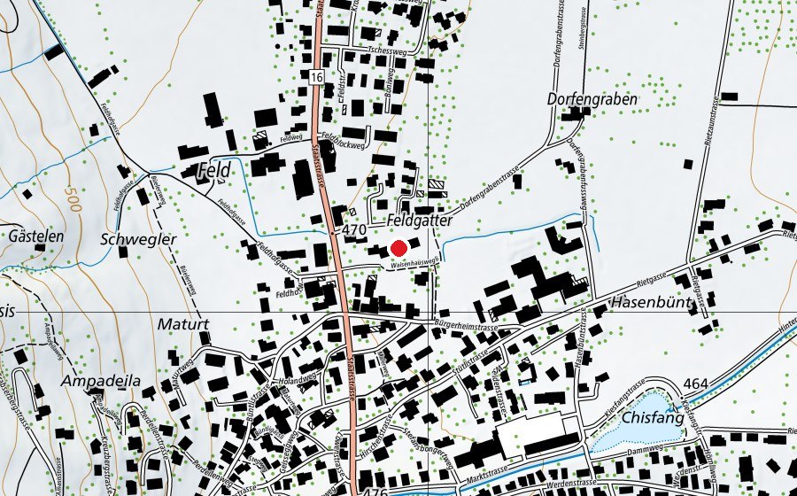 Carte indiquant l’emplacement de Feld (École)