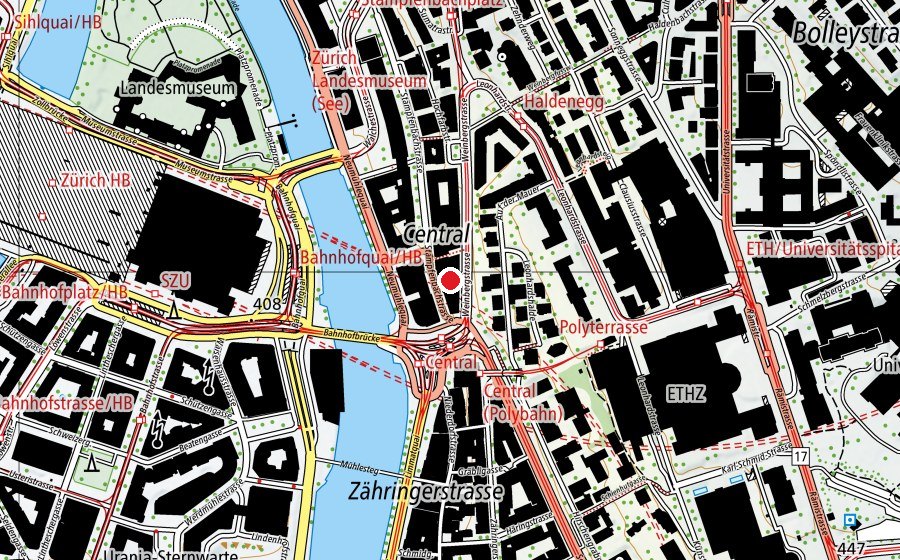 Mappa con la posizione di FfD Fachschule für Detailhandel (Scuola)