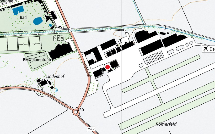 Mappa con la posizione di Flugschule Grenchen (Scuola)