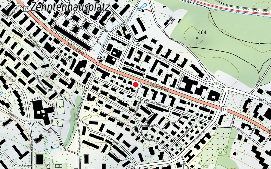 Map showing the location of FOSZ Freie Oberstufenschule Zürich (School)