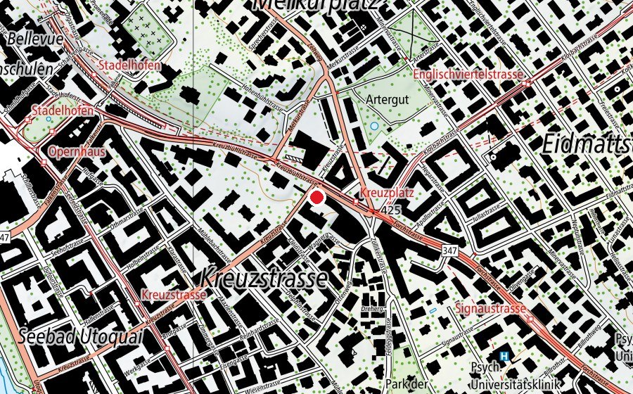 Map showing the location of Freie Evangelische Schule Zürich (School)