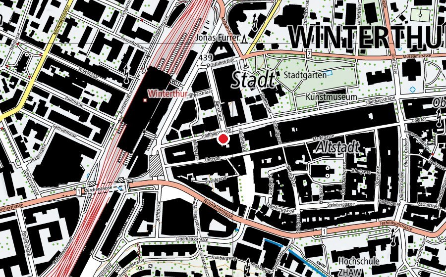 Mappa con la posizione di freie Maturitätsschule Winterthur (Scuola)