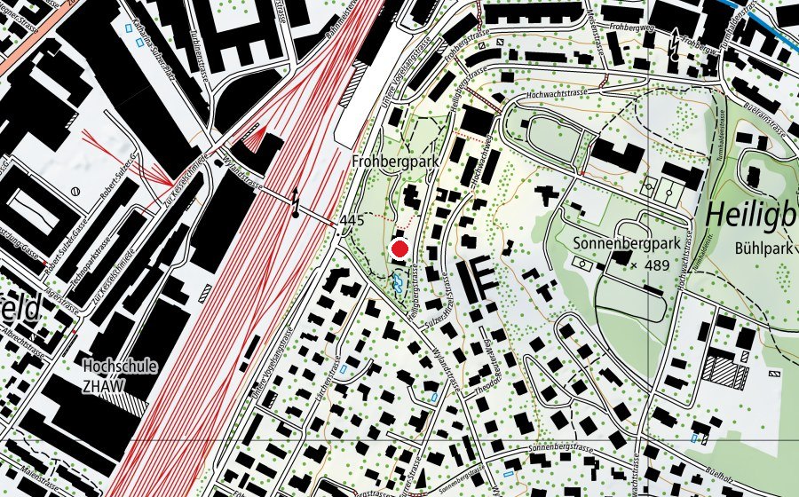 Map showing the location of Freie Schule Winterthur (School)