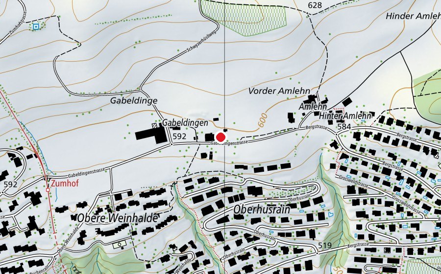 Karte mit dem Standort von Gabeldingen (Schule)